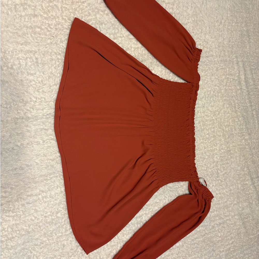 Express Rust Off-Shoulder Blouse